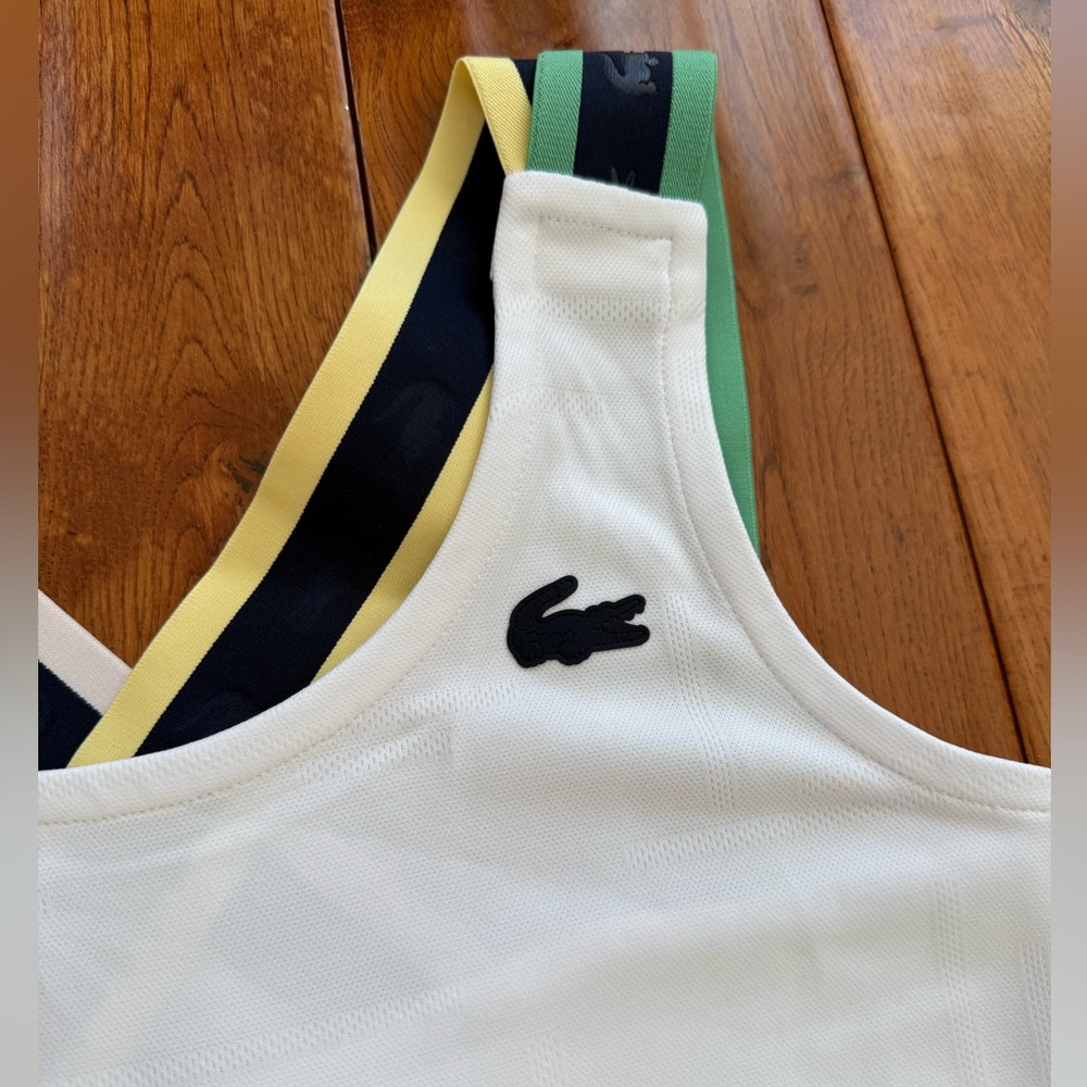 Lacoste Sport Women's White Tank Top with Colorful Straps - size Small - Picture 5 of 12